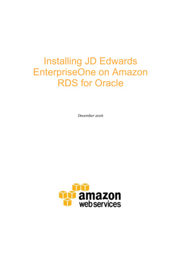 Installing JD Edwards EnterpriseOne On Amazon RDS For Oracle