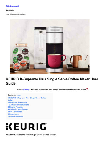 KEURIG K-Supreme Plus Single Serve Coffee Maker User 