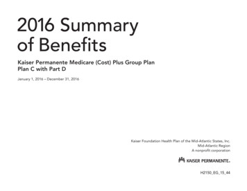 2016 Summary Of Benefits - Montgomery County Maryland
