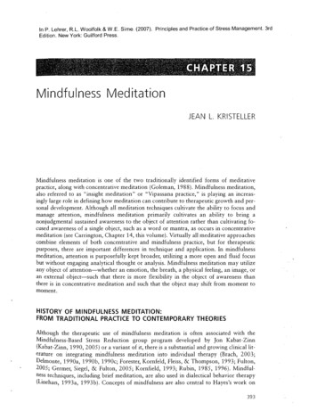 Mindfulness Meditation - Indiana State University