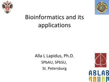 Bioinformatics And Its Applications - Главная