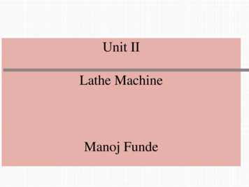 Unit II Lathe Machine - Kdkce.edu.in