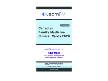 Family Medicine Clinical Card - University Of Calgary In .