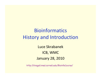 Bioinformatics History And Introduction - Cornell University