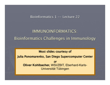 IMMUNOINFORMATICS: Bioinformatics Challenges In 