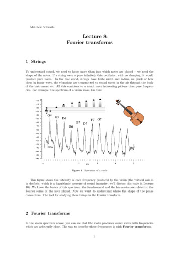Lecture 8: Fourier Transforms - Harvard University