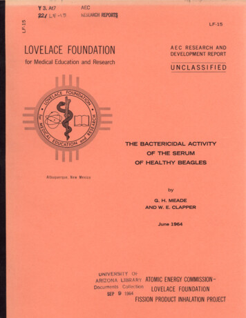 Lovelace Foundation Aec Research And Development Report