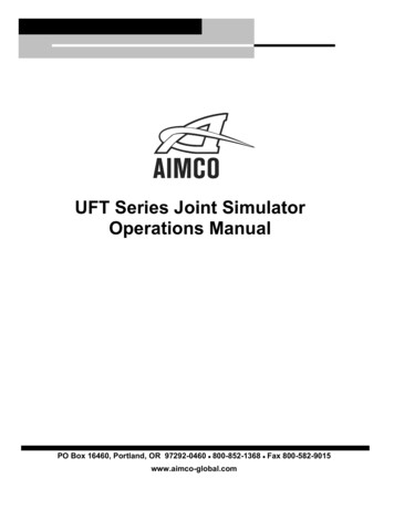 UFT Series Joint Simulator Operations Manual