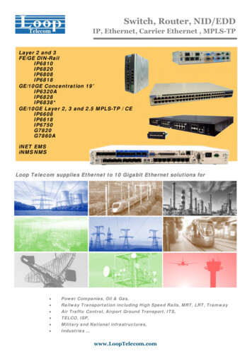 IP, Ethernet, Carrier Ethernet , MPLS-TP - Loop Telecom