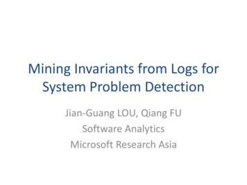 Mining Invariants From Logs For System Problem Detection