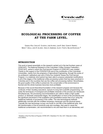ECOLOGICAL PROCESSING OF COFFEE AT THE FARM LEVEL.