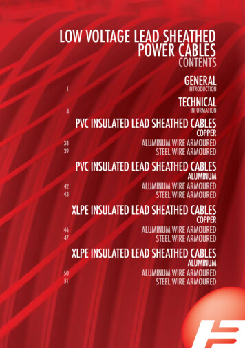 Low Voltage Lead Sheathed Power Cables