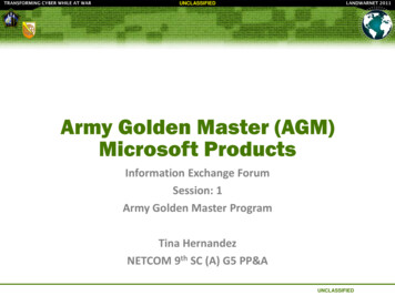 Army Golden Master (AGM) Microsoft Products