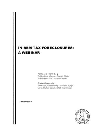 In Rem Tax Foreclosures: A Webinar