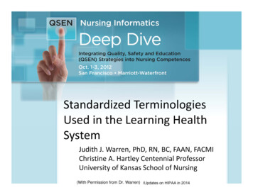 Standardized Terminologies Used In The Learning Health System