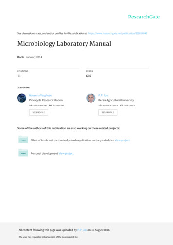 Microbiology Laboratory Manual - Erciyes University