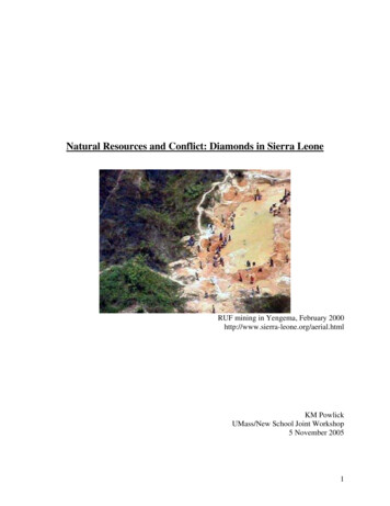 Natural Resources And Conflict: Diamonds In Sierra Leone - PERI