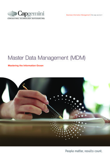 Master Data Management (MDM) - Capgemini