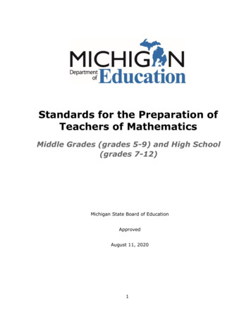 Standards For The Preparation Of Teachers Of Mathematics