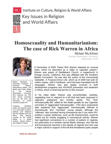 Homosexuality And Humanitarianism: The Case Of Rick 