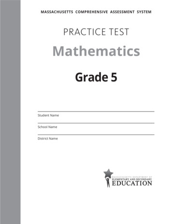 MCAS Grade 5 Mathematics Practice Test