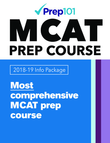 Most Comprehensiv E MCAT Prep Course