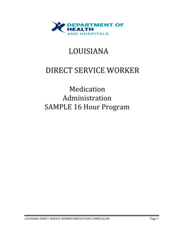 LOUISIANA DIRECT SERVICE WORKER - Department Of Health