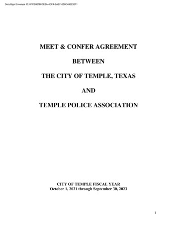 Meet & Confer Agreement Between The City Of Temple, Texas And Temple .