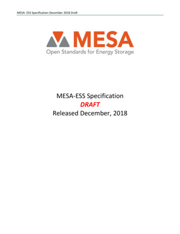 MESA- ESS Specification December 2018 Draft - MESA) 