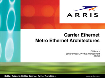 Carrier Ethernet Metro Ethernet Architectures