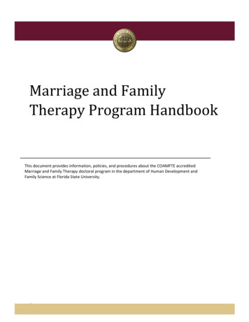 Marriage And Family Therapy Program Handbook