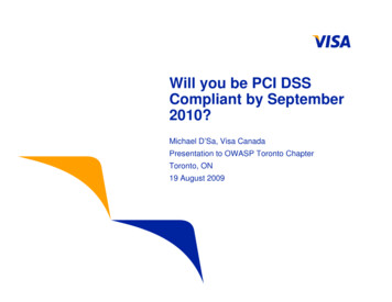 Will You Be PCI DSS Compliant By September 2010? - OWASP