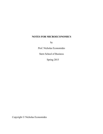 NOTES FOR MICROECONOMICS 2011 - New York University