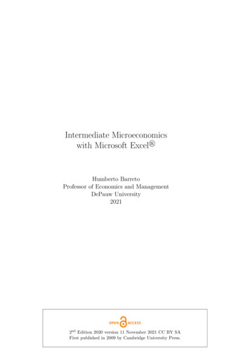 Intermediate Microeconomics With Microsoft Excel - DePauw