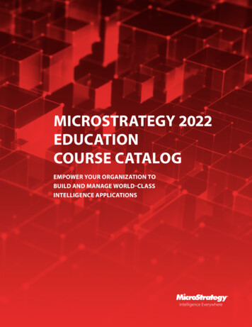 Microstrategy 2022 Education Course Catalog