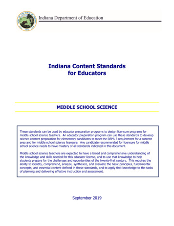 Indiana Content Standards For Educators - In.gov