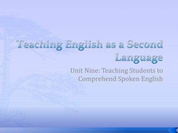 Module 9 Teaching Students To Comprehend Spoken English