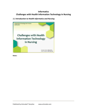 Informatics Challenges With Health Information Technology In Nursing