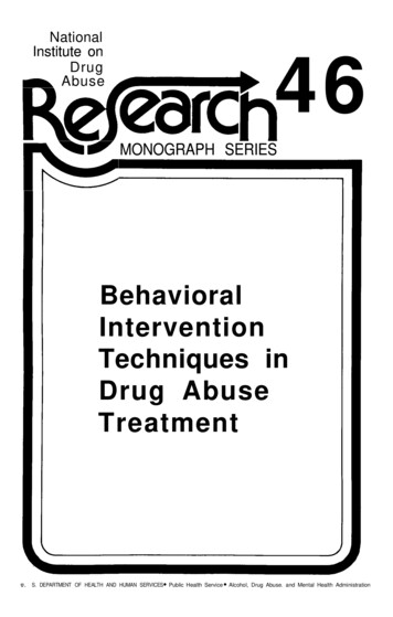 Behavioral Intervention Techniques In Drug Abuse Treatment, 46