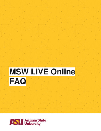 MSW LIVE Online FAQ - Socialwork.asu.edu