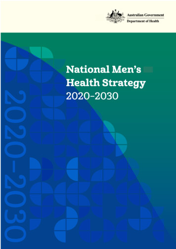 National Men’s Health Strategy 2020 - Find A Men's Shed