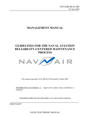 MANAGEMENT MANUAL GUIDELINES FOR THE NAVAL 