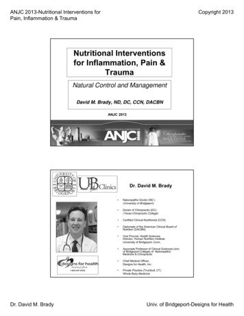 Nutritional Interventions For Inflammation, Pain & Trauma