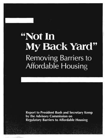 'Not In My Backyard': Removing Barriers To Affordable Housing