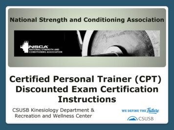 Certified Personal Trainer (CPT) Discounted Exam .