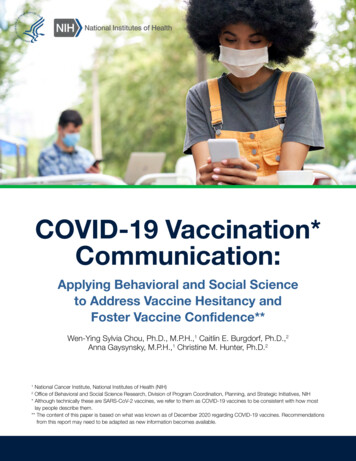 COVID-19 Vaccination Communication - Office Of 