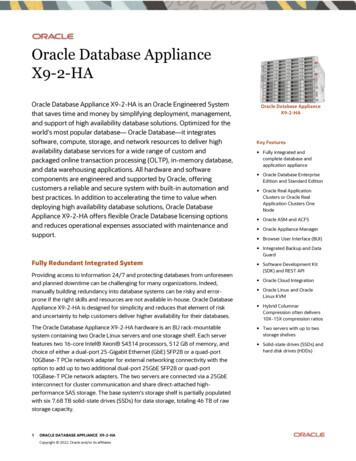 Oracle Database Appliance X9-2-HA Datasheet