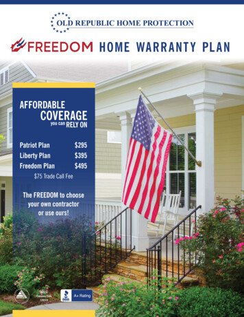 Freedom Home Warranty Plan - Orhp