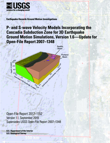 P- And S-wave Velocity Models Incorporating The Cascadia . - USGS