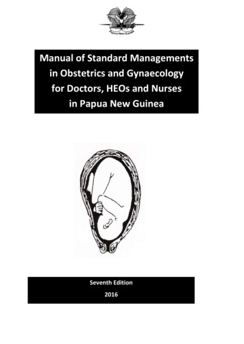 Manual Of Standard Managements In Obstetrics And .